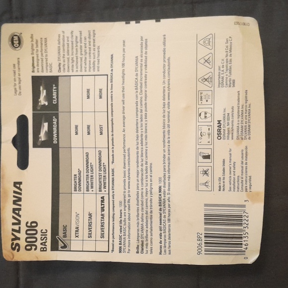 Sylvania Basic 9006, 2 Halogen Bulbs - Picture 2 of 5